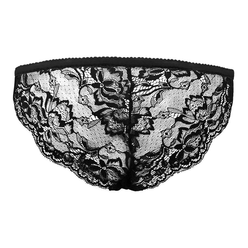 Custom Face Zipper Black Lace Panties Sexy Underwear